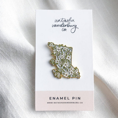 Natasha Vanderburg Co. | British Columbia Dogwood Enamel Pin, The Local Space, Local Canadian Brands