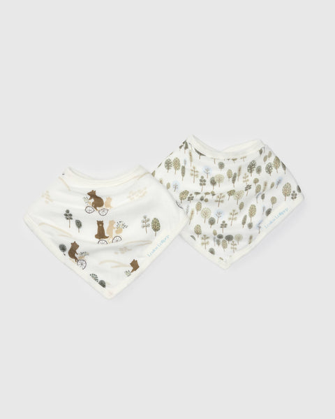 Bandana Bib Set - 2 Pack - Bears on Bikes