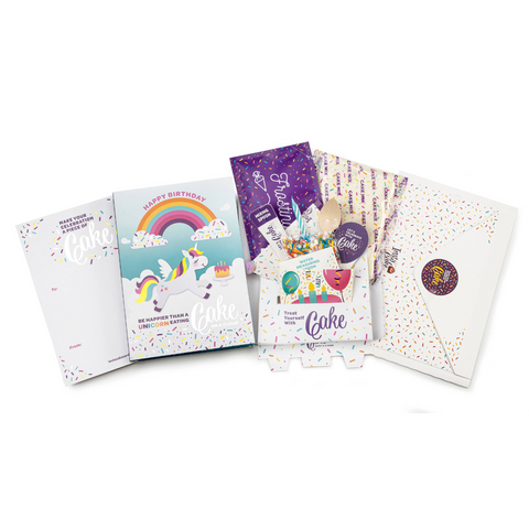 Celebration Cake Greeting Card | Unicorn Confetti Cake