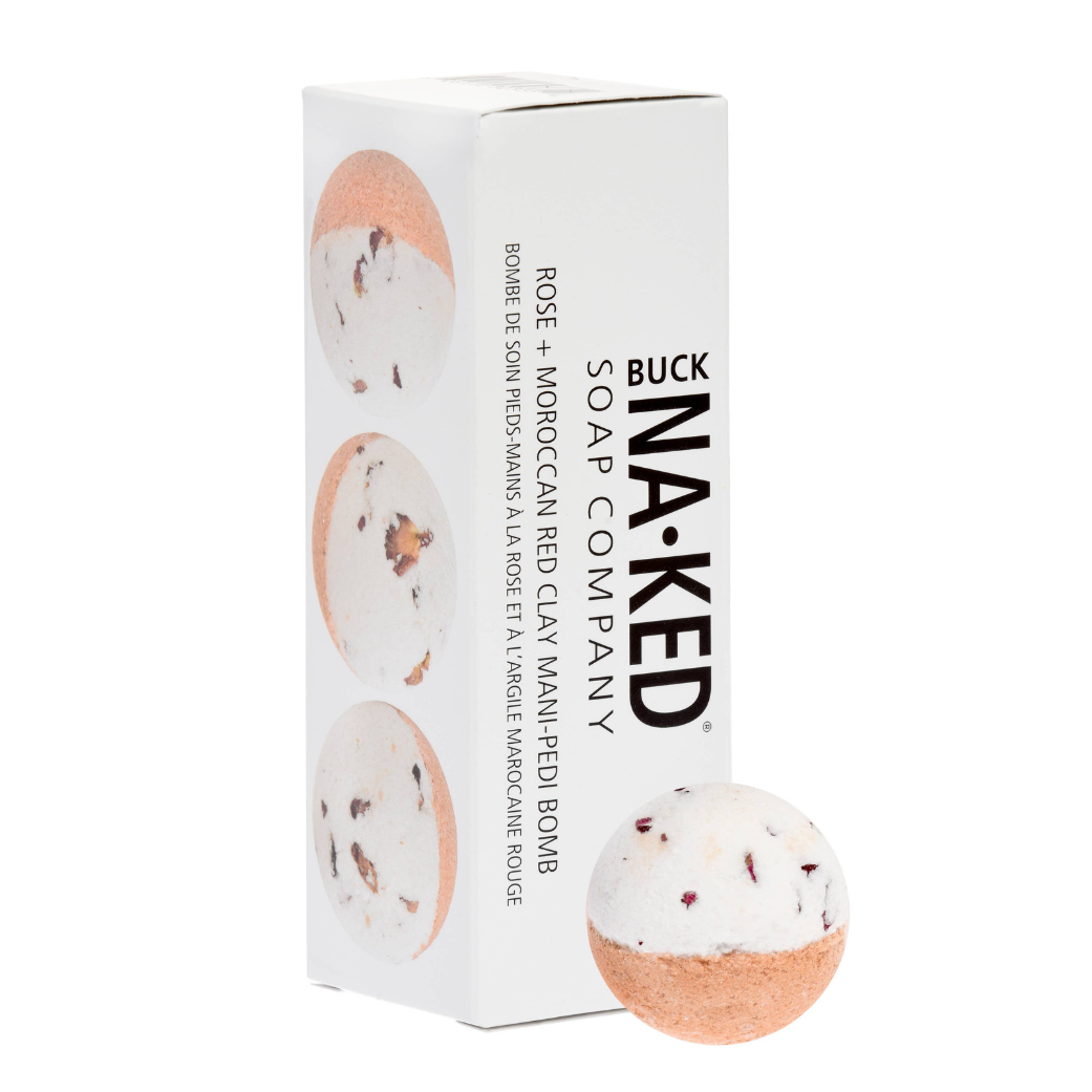 Buck Naked Soap Company | Rose & Moroccan Red Clay Mani/Pedi Bomb, The Local Space, Local Canadian Brands 