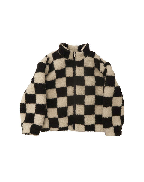 Kids Checkered Sherpa Jacket