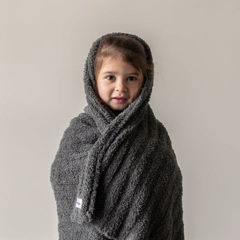 Ribbed Charcoal Toddler Blanket