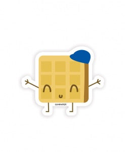 Waffle Blue Cap Sticker