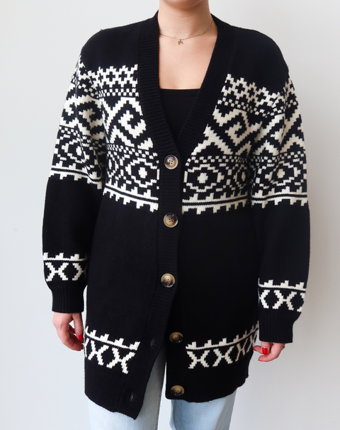 Fair Isle Knit Cardigan - Brunette the Label, The Local Space