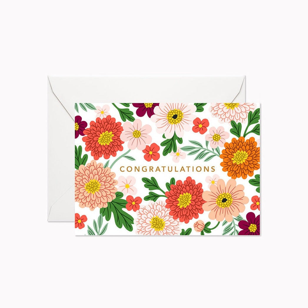 Linden Paper Co. | Lively Garden Congratulations Mini Greeting Card, The Local Space, Local Canadian Brands