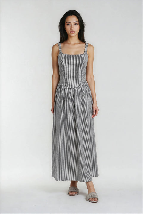 Jules Tie Back Dress Black & White