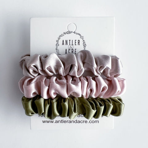 Micro Silk Scrunchie Trio