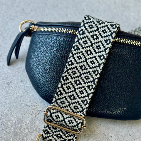 Vegan Leather Crossbody Bag Black