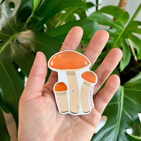 Orange Mushrooms Sticker | The Local Space