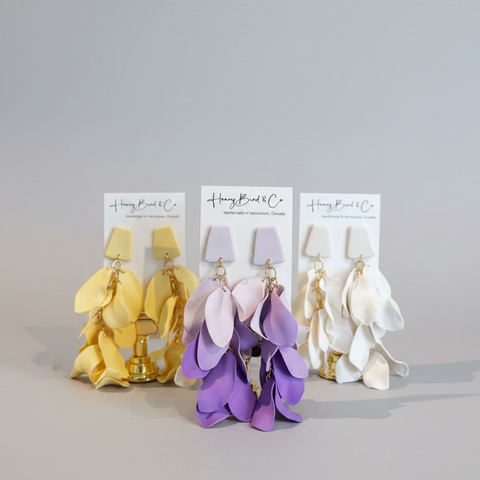 Handcrafted Earrings - Polymer Clay & Gold Plated Earrings