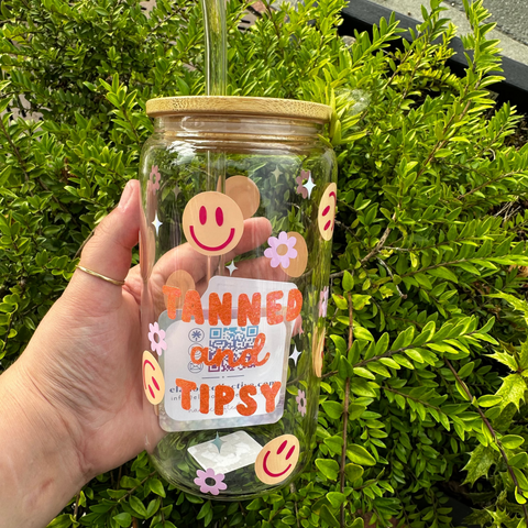 Tanned & Tipsy Glass Tumbler