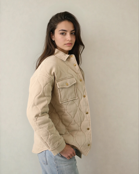 Leni Quilted Brushed Cotton Coat