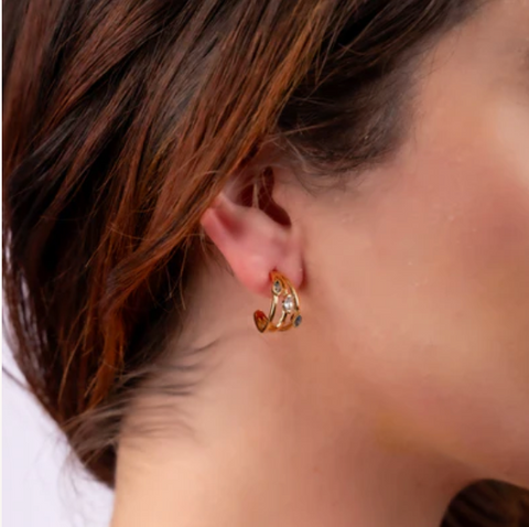 Trinity Drop Stud Earrings