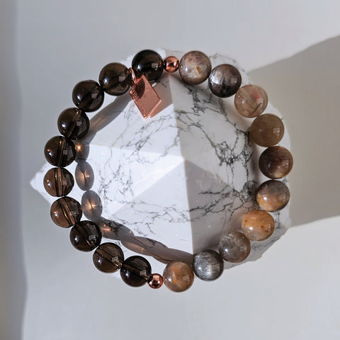 Smoky Quartz + Black Moonstone | Bracelet - The Local Space