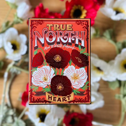 True North Red & White Poppies(Heart) | Seed Packet