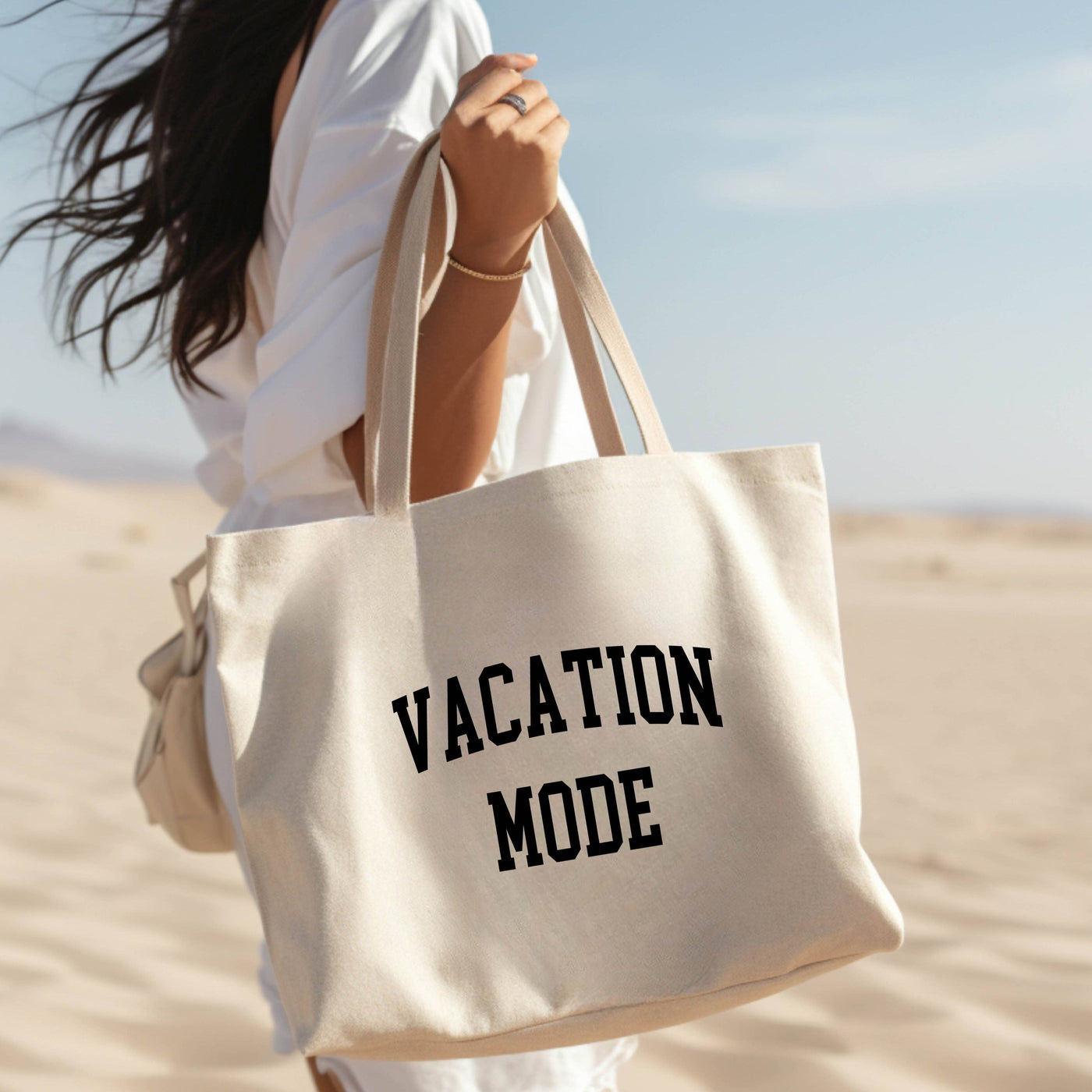 P E T I T R U E | Vacation Mode Beach Bag Canvas Tote Bag, The Local Space, Local Canadian Brands