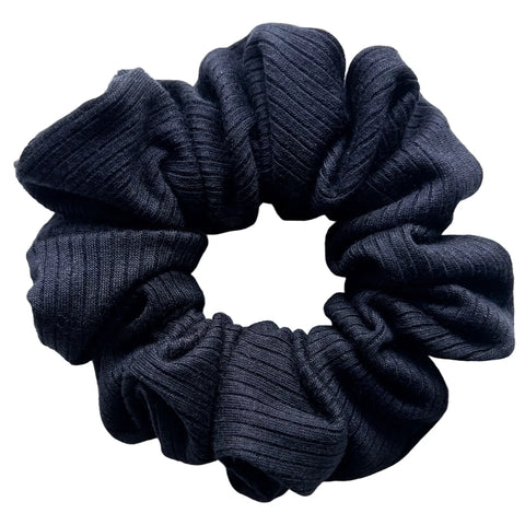 Black Ribbed Scrunchie