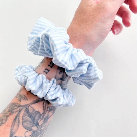 Blue & White Stripe Scrunchie
