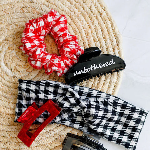 Red Gingham Scrunchie