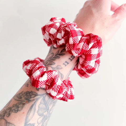 Red Gingham Scrunchie