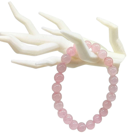 Arômes & Évasions Rose Quartz 8mm Gemstone Bracelet - The Local Space