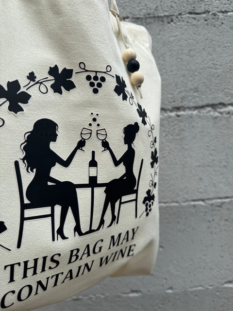 This Bag May Contain Wine Tote Bag