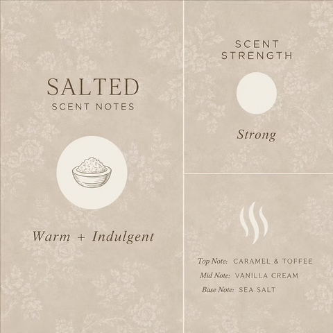 Salted - Caramel, Vanilla Cream, and Sea Salt Soy Candle