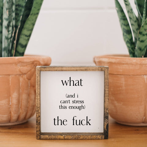 What (and I cannot stress this enough) The F*ck | Wood Sign