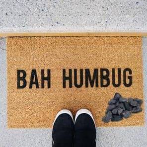 Bah Humbug Door Mat – Holiday Coir Welcome Mat (16" x 24") - The Local Space
