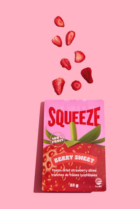 SQUEEZE Berry Sweet freeze dried strawberries crunchy fruit snack - The Local Space