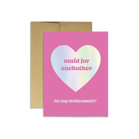 Bridesmaid Holo Greeting Card – Gold Foil Wedding Card - The Local Space