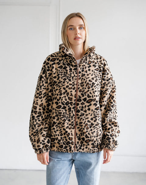Leopard Sherpa Jacket