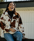Cow Print Half Zip - The Local Space
