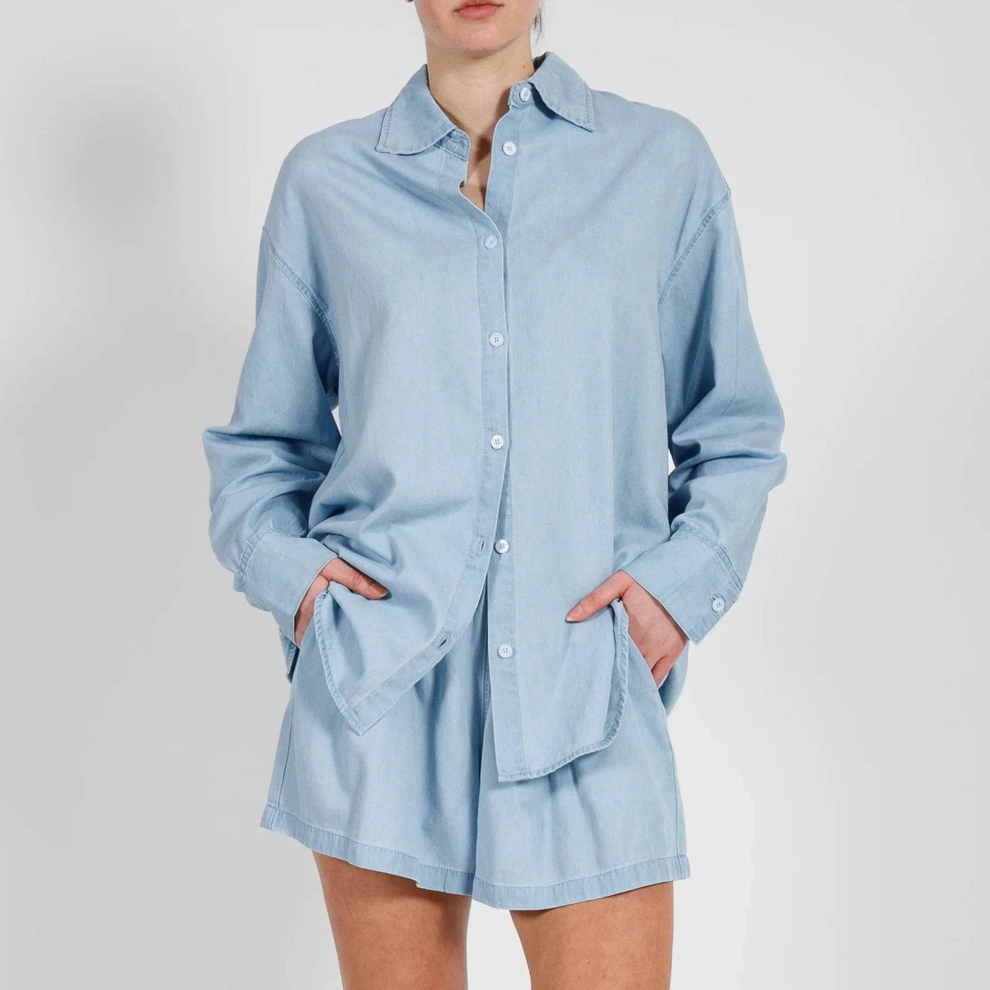 Chambray Denim Button Up Shirt - The Local Space