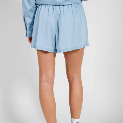 Chambray Denim High Waisted Shorts - The Local Space