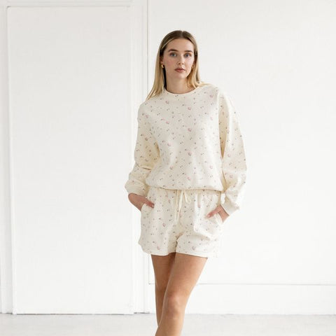 Little Sister Short - Cream & Floral