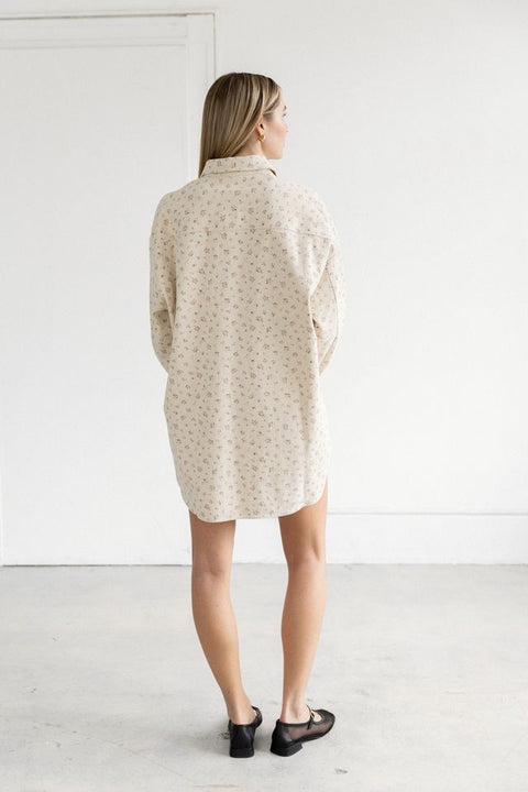 Floral Shania Denim Jacket - Cream & Pink