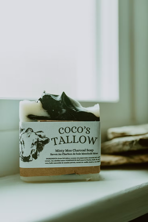 Minty Moo - Charcoal Tallow Soap