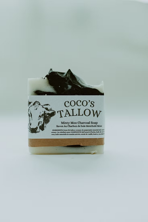 Minty Moo - Charcoal Tallow Soap