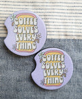 Tidal Wave Designs Coffee Solves Everything car coasters neoprene cup holder coaster - The Local Space