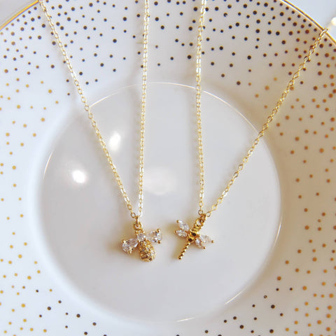 Crystal Dragonfly Necklace  - The Local Space