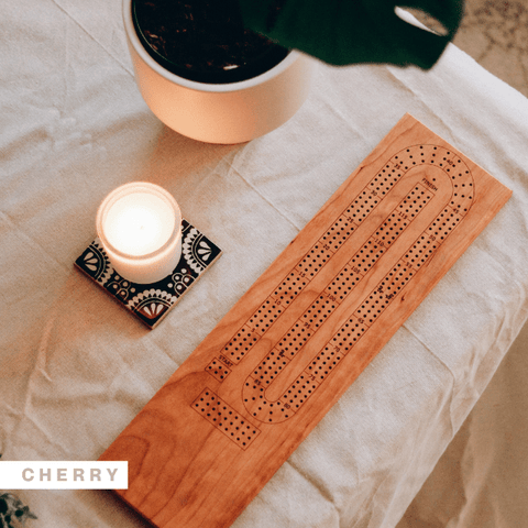 Custom Engraved Wooden Cribbage Board with Cards & Pegs - The Local Space