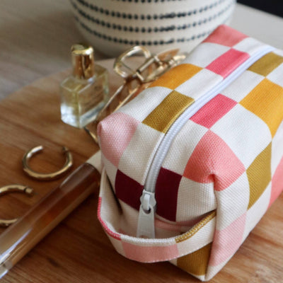 Freon Collective | Mini Makeup Bag - Retro Grid, The Local Space, Local Canadian Brands