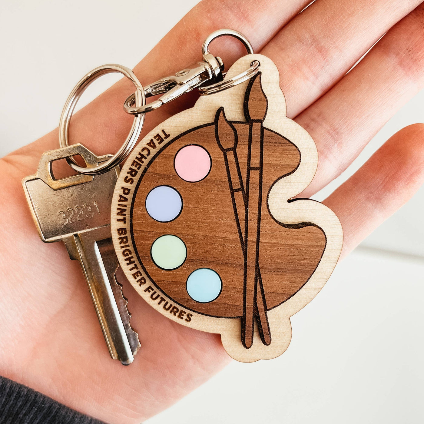 Knotty Design | Paint Palette Teacher Quote 3D Keychain, The Local Space, Local Canadian Brands