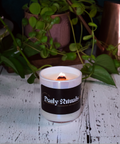glass jar wood wick candle baked apple scent