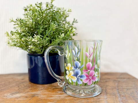 Hand Painted Glass Mugs - The Local Space