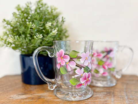 Hand Painted Glass Mugs