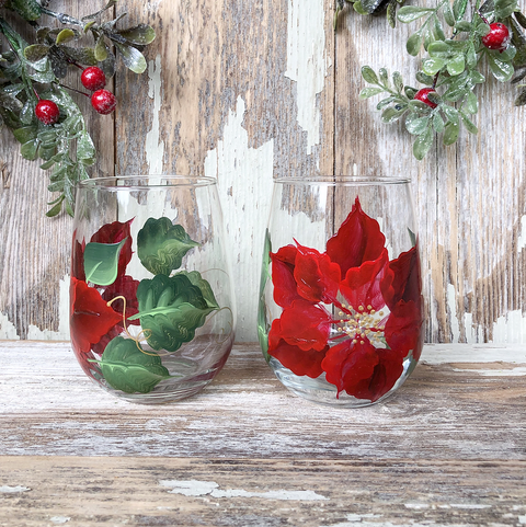 Hand Painted Stemless Wine Glasses - The Local Space