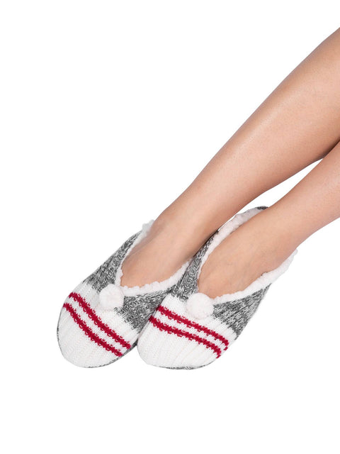 Canadiana Plush Pom-Pom Slippers