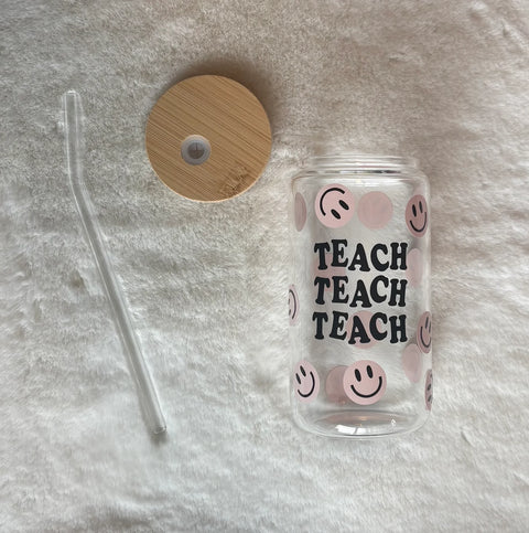 Teach Teach Teach Glass Tumbler